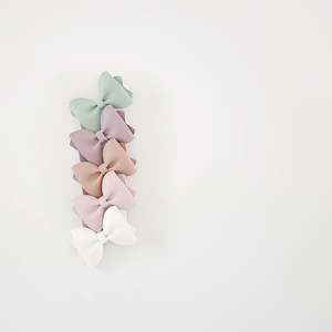 School Friendly: Galina - Single Middle Sister Bow Clips Or Headbands (5 Colour Choices)