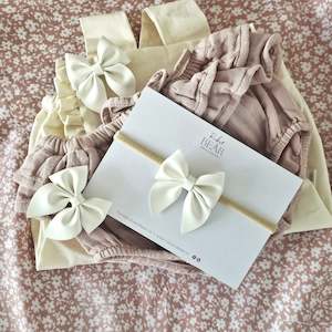 Velvet Luxe: Loretta - Single Middle Sister Bow Clips Or Headbands