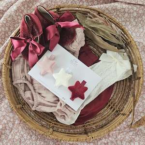 New: Padded Ribbed Velvety Star Clip Singles