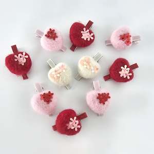 Velvet Luxe: Heart Felt Single Sequined Clips - 5 Colour Choices