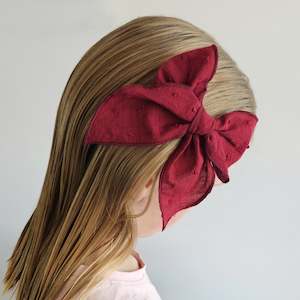 Sailor Style Bows: Dobby Light Muslin Large Handtied Single Bows - 2 Colour Choices