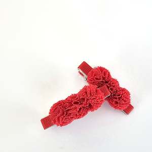 School Friendly: 4.5cm Single Colour Pompom Clip Duos - 4 Colour Choices