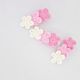 7.7cm Single 3 Tone Crochet Flower Clip - Pink Coconut Ice