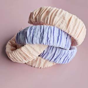 New: Cotton Seersucker 3.8cm Ruched Headbands (6 Colour Choices)
