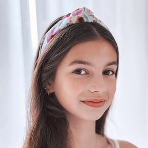 Watercolour Floral Knotted Cotton Headband