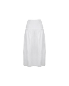 Skirts: TRULLI SKIRT WHITE LINEN