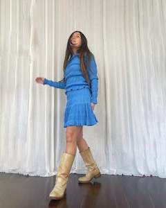 MIRELLA TIERED MINI SKIRT BLUE TBF01876