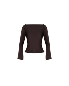 Firebird: FIREBIRD SATIN COWL TOP ESPRESSO