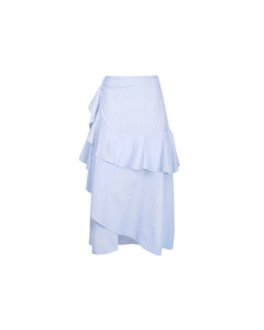 Skirts: MONACO MIDI SKIRT BLUE STRIPE