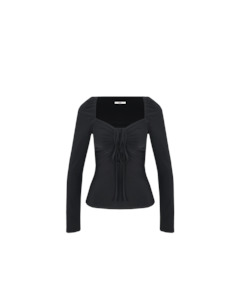 BOBBI TIE LONG SLEEVE BLACK