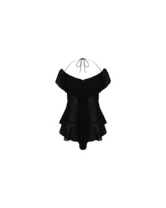 Dreamstate: SENSE RUFFLE TOP BLACK