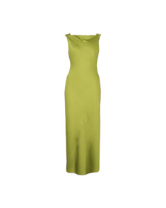 Firebird: FIREBIRD COWL GOWN PEA GREEN