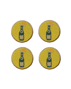 Homeware: CHAMPAGNE COASTER 4 PCS SET CHAMPAGNE