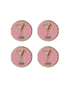 Homeware: BEADED COASTER 4 PCS SET MARTINI