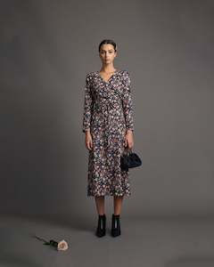 ALIDA KNIT DRESS BLACK FLORAL TBF02232