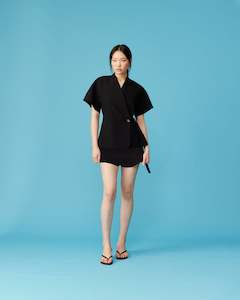 COCO SHORT SLEEVE BLAZER BLACK