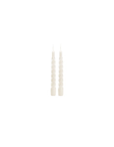 Final Sale: SET OF TWO TWISTED CANDLES WHITE