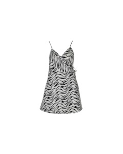 Mini Dresses: VENEDA WRAP DRESS ZEBRA