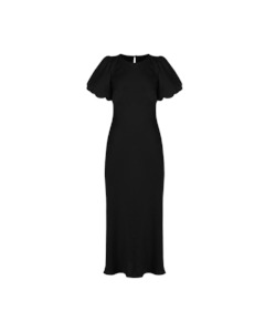 Midi Dresses: KENDALL SATIN DRESS BLACK