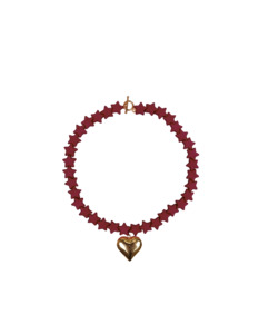 LOVE STAR NECKLACE BURGUNDY
