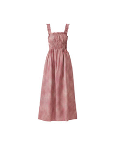 Made: TRULLI DRESS PINK BURGUNDY GINGHAM