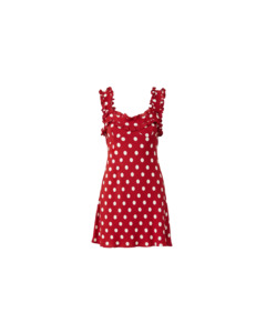PASSIONFRUIT MINI DRESS GARNET POLKA DOT