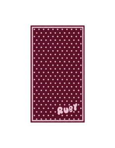 BEACH TOWEL BURGUNDY POLKA DOT