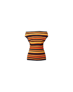 Sets: EMMA KNIT TOP TANGERINE NAVY STRIPE