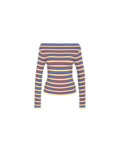 Tops: EMMA KNIT LONG SLEEVE BUTTER MERLOT STRIPE