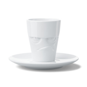 Espresso Mug with saucer and handle 80ml- Grumpy
