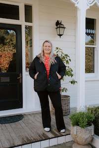 Quilted Jacket (Hood) - Black