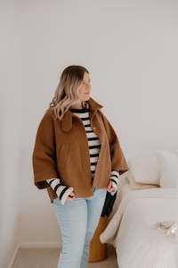 High Neck Cape - Teddy