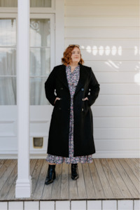 Wool Long Coat - Black