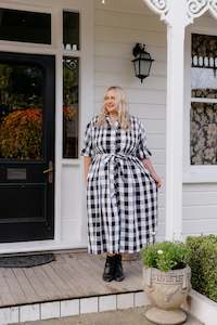 Size 16 Sale: Jewel Dress - B&W Check