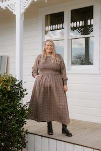 Logie Dress - Brown Check