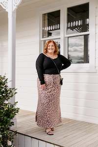 Bias Maxi Skirt - Dark Leopard