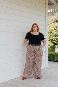 Size 18 Sale: Rosa Pants - Leopard