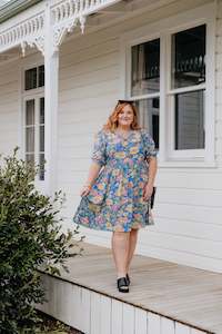 Size 20 Sale: Asher Dress - Blue Floral