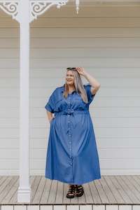 Size 24 Sale: Sam Dress - Chambray