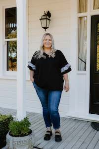 Yasmin Top - Black/Check