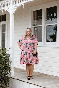 Size 28 Sale: Eden Dress - Black Floral