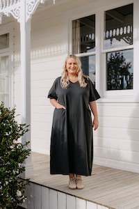 Ansel Dress - Charcoal Khaki