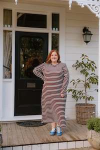 Lauren Dress - Chocolate Stripe
