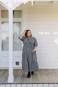 August Dress - B&W Floral