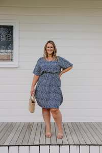 Size 20 Sale: Paradise Dress - Navy Floral