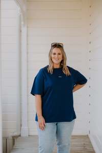 Size 24 Sale: Oversized Tee - Navy