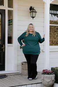 Sale Under 100 Size Xs: Birch LS Tee - Emerald