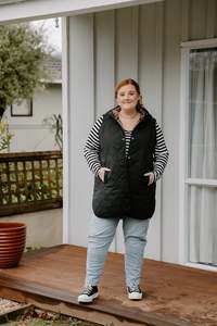 Outerwear: Quilted Vest - Black