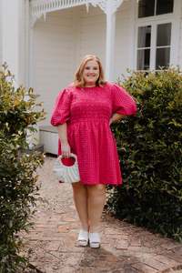 L 22: Thea Dress - Pink/Red Check