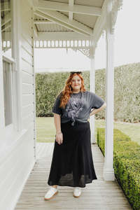 Under 100: A-line Bias Cut Skirt - Black